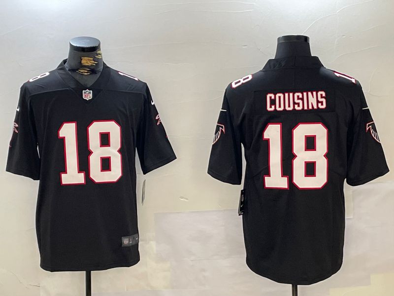 Men Atlanta Falcons 18 Cousins Black 2024 Nike Vapor Limited NFL Jersey style 2